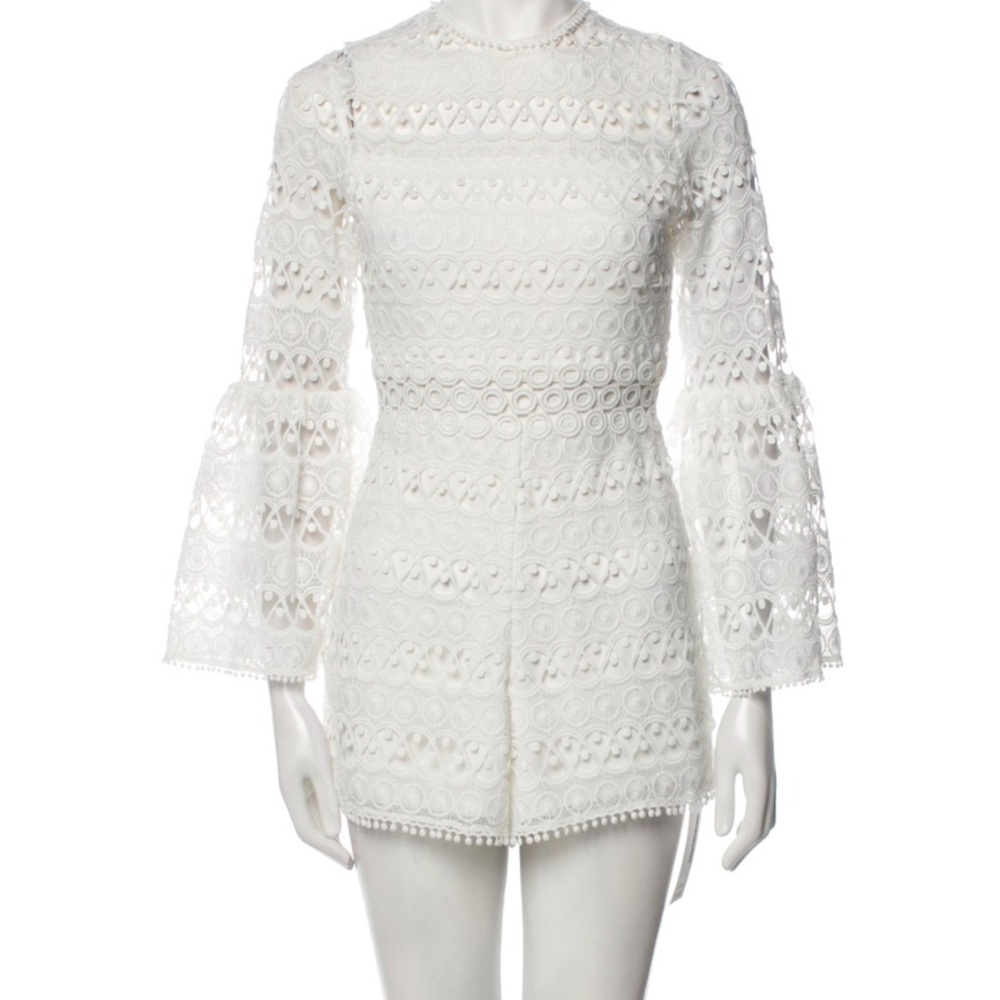 Alexis White Lace Long Sleeve Romper
